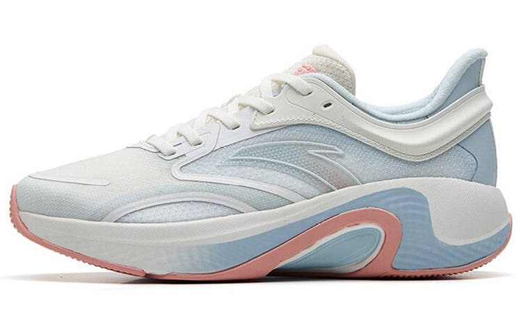 ANTA Running Collection Running Shoes Women's Low Top Ivory White/Mirage Blue/Floating Cloud Red