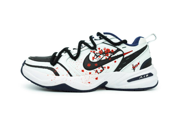 Nike Nike Air Monarch 4 Slip Resistant Abrasion Resistant Low top Chunky Sneakers Unisex White Black