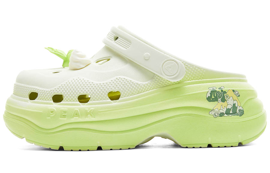 PEAK Clogs Women's Zinc Green Spring Flower Green