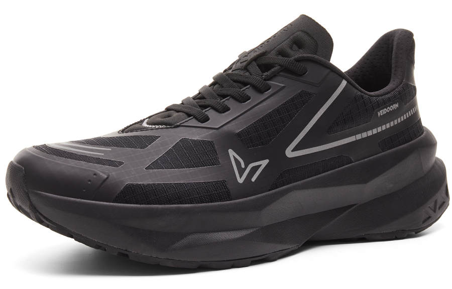 VEIDOORN Running Shoes Unisex Low Top Black