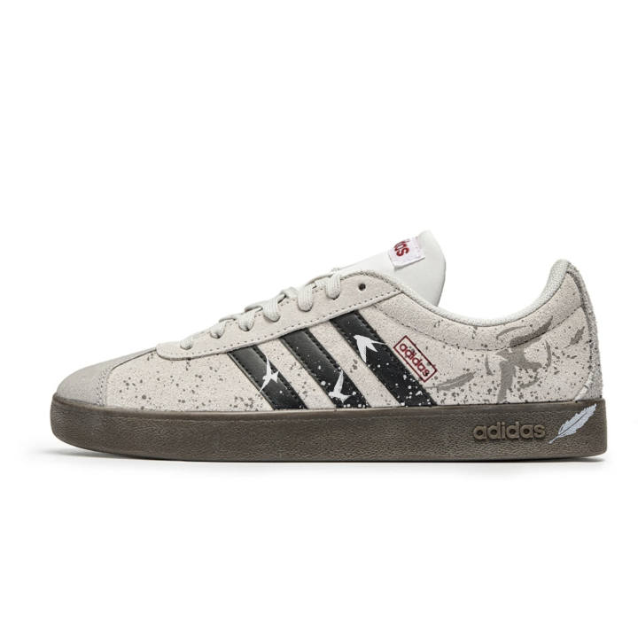 Adidas Adidas VL COURT 2.0 Flying Bird Trace Feather 3 Low top Skateboard Shoes Unisex Gray Black
