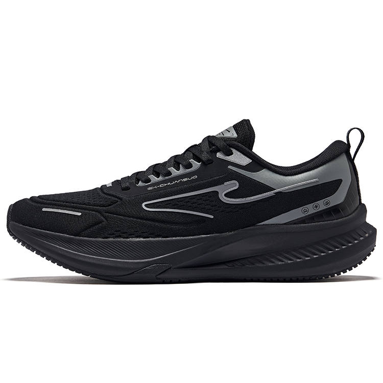 Erke Tissot 4 Cushioning Slip Resistant Rebound Low top Casual Training Running Shoes Men's Jet Black Steel Gray