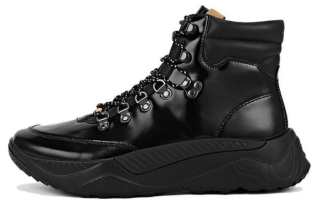 TSUBO UH Patent Leather Slip Resistant Abrasion Resistant High top Outdoor Shoes Unisex Black