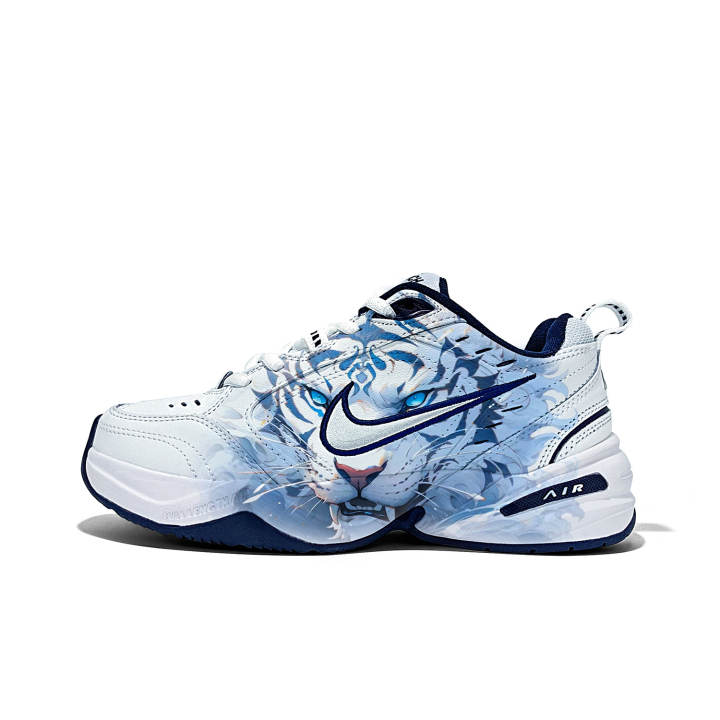 Nike Nike Air Monarch 4 White Navy Slip Resistant, Abrasion Resistant, Height Increasing