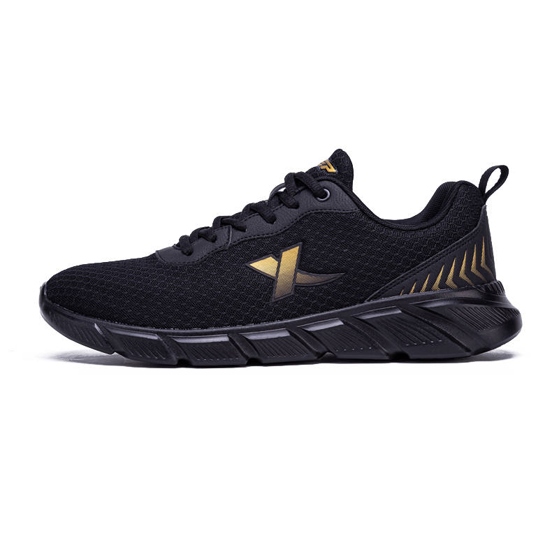 XTEP Slip Resistant Abrasion Resistant Low top Running Shoes Men's Black Gold