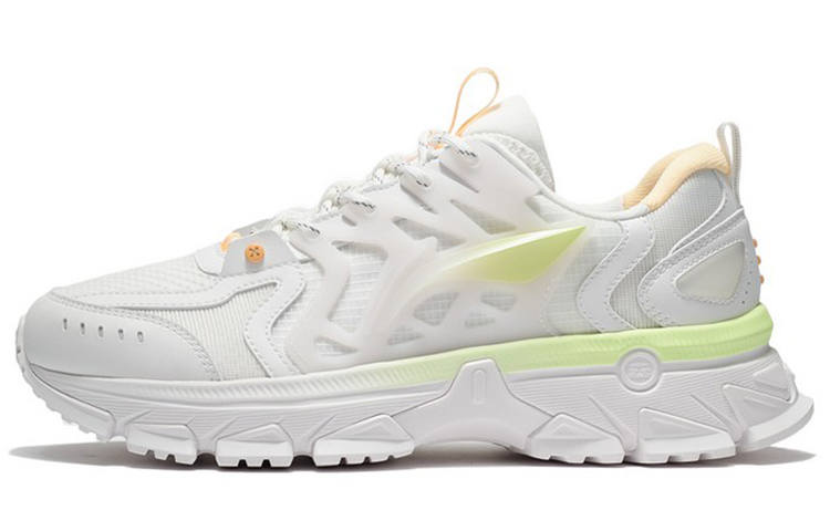 Li-Ning Li Ning Lingfeng Trendy Cushioning Rebound Low top Running Shoes Men's Champagne White