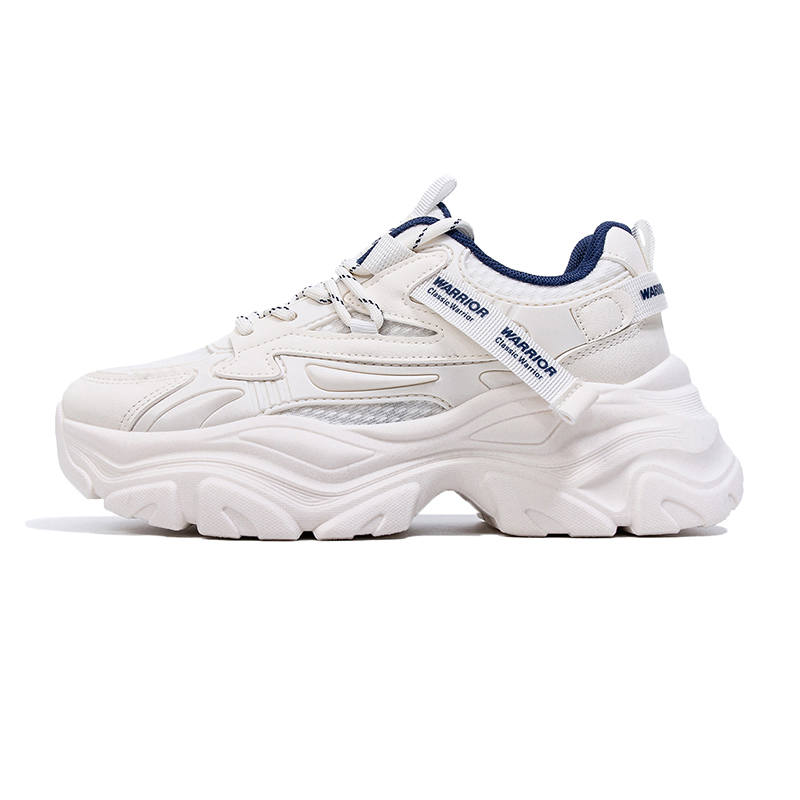 Warrior PU Synthetic Leather Abrasion Resistant, Breathable, Lightweight Low top Chunky Sneakers Women's