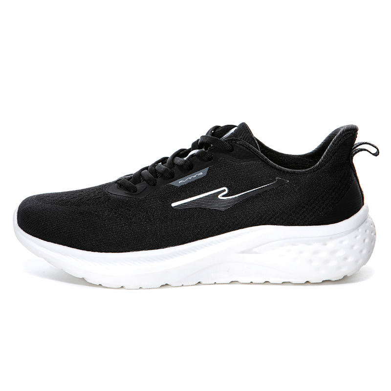 Erke Low top Running Shoes Men's Jet Black Bright Silver