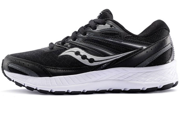 Saucony Cohesion 13 Mesh Cushioning Slip Resistant Lightweight Low top Casual Running Shoes Women's Black White