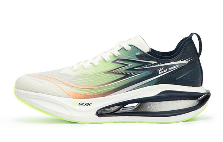 361° Cushioned Slip-Resistant Abrasion-Resistant Breathable Low-Top Training Running Shoes Men's White Blue