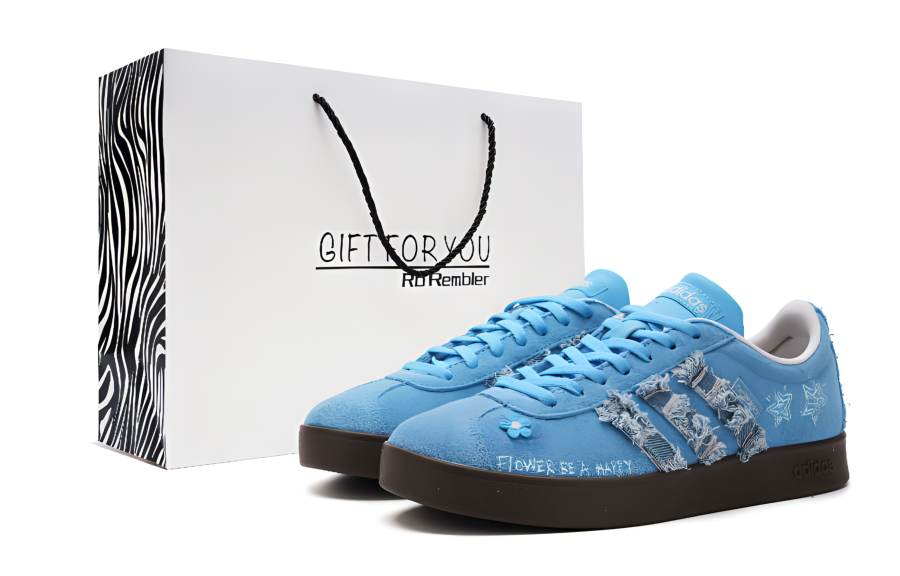 Adidas Adidas VL COURT 2.0 Slip Resistant Low top Skateboard Shoes Unisex Blue