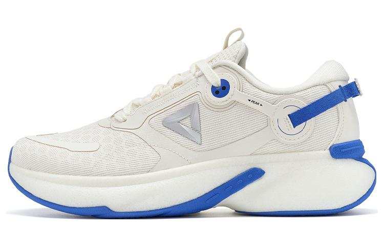 PEAK Flying Arc Cushioning Abrasion Resistant Breathable Low top Running Shoes Men's White Blue