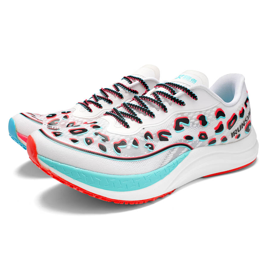 IRUNSVAN Running Shoes Unisex Mismatched Color Track And Field Cheetah