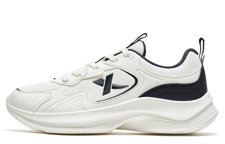 XTEP Comfortable Textile, Synthetic Leather Slip Resistant Abrasion Resistant Low top Running Shoes Men's White Black