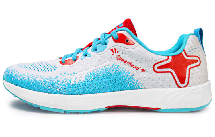 DO-WIN DO WIN Textile, Synthetic Leather Cushioning Slip Resistant Abrasion Resistant Low top Running Shoes Unisex White Blue