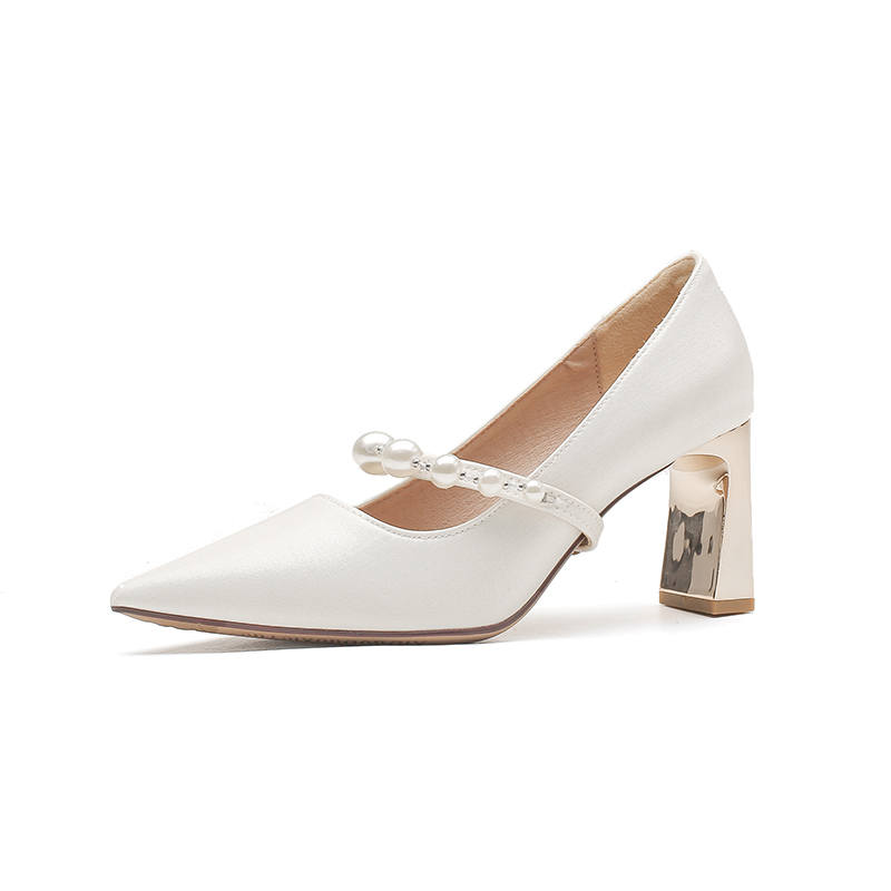 WALIBU Fabric Chunky Heel High Heels 7cm Women's