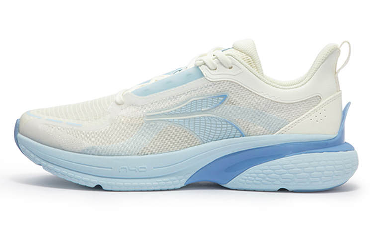361° Cushioning Slip Resistant Abrasion Resistant Low top Running Shoes Men's White Blue