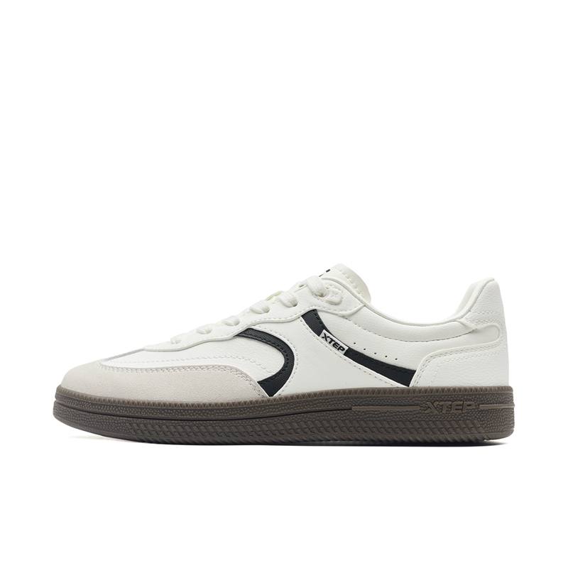 XTEP Germany Army Trainer Thin Sole T Trainers Coverage Lightweight Low top Skateboard Shoes Women's White Gray Black