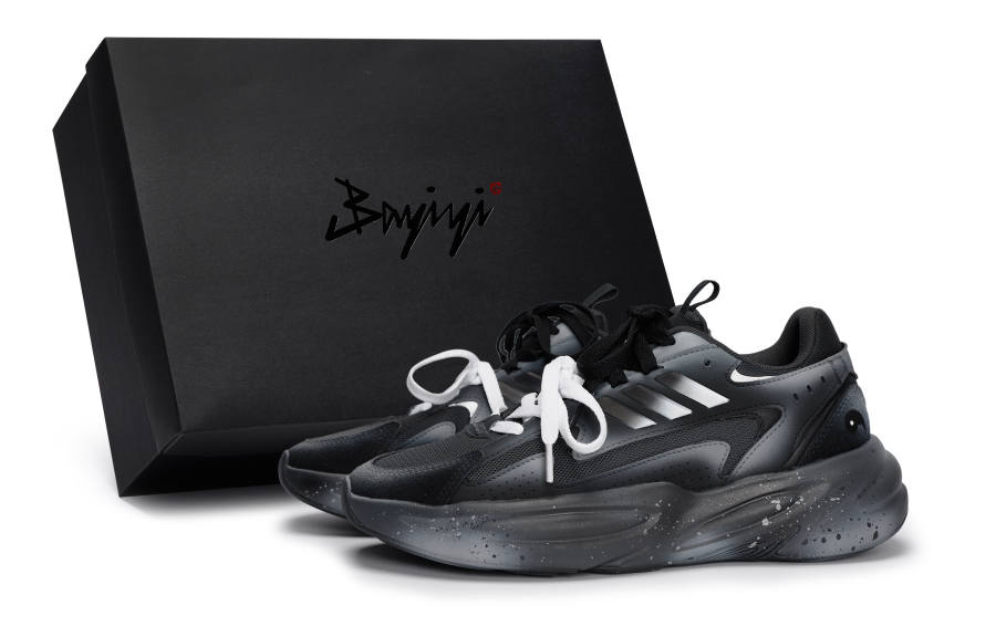 Adidas Adidas Ozwave Cushioning Abrasion Resistant Cushioning, Wear Resistant Low top Running Shoes Unisex Black Gray White