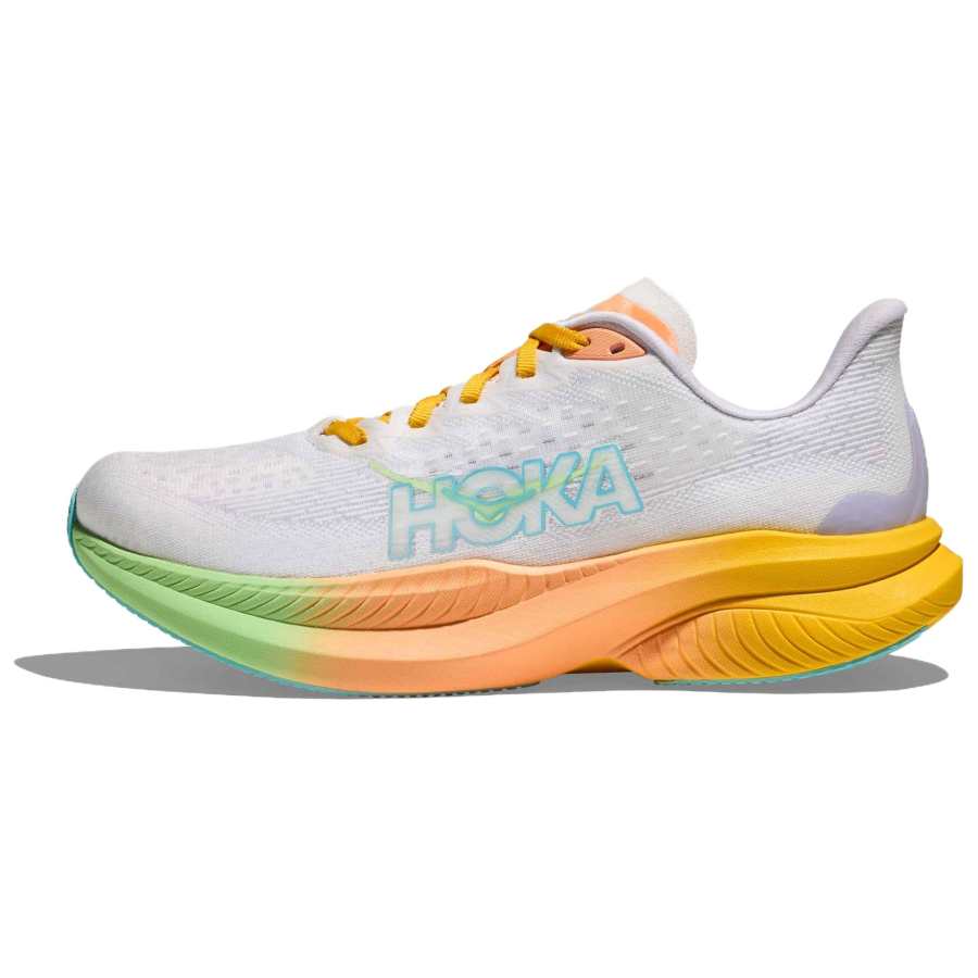 HOKA ONE ONE MACH 6 Breathable Low top Running Shoes Women's White Orange