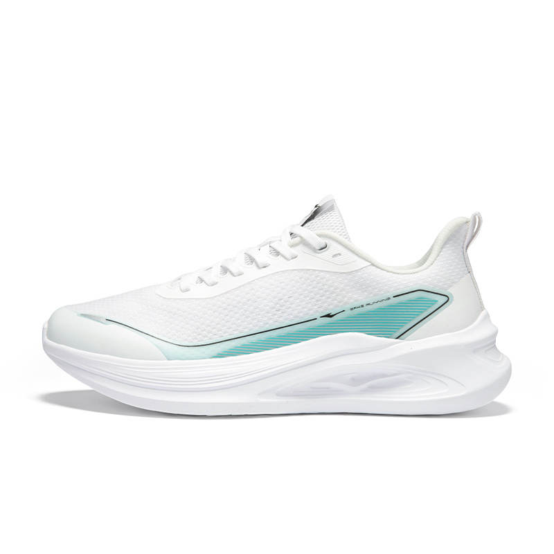 Erke Cushioning Breathable Lightweight Low top Casual Running Shoes Men's White Green