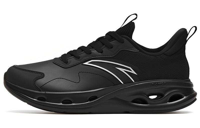 Anta Breathable Lightweight Rebound Low top Running Shoes Men's Bright Black