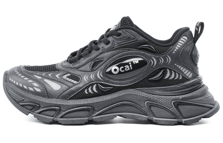 Ocai Abrasion Resistant Breathable Low top Running Shoes Unisex Black Warrior