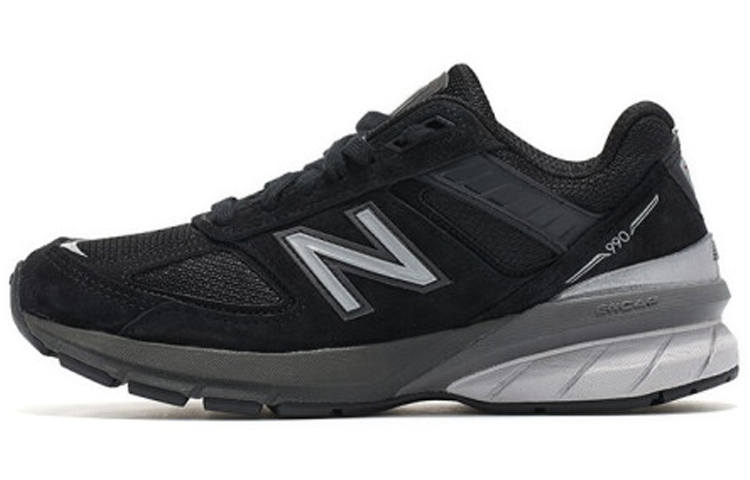 New Balance New Balance NB 990 V5 Leather Low top Casual City Commuting Running Shoes Women's Black Gray