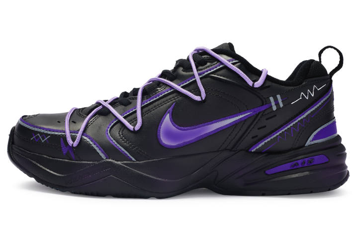 Nike Nike Air Monarch 4 Synthetic Leather, Leather Slip Resistant Low top Chunky Sneakers Unisex Black Purple