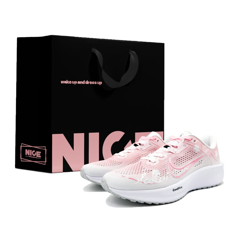 Nike Nike Quest 6 Abrasion Resistant Low top Running Shoes Unisex Pink White