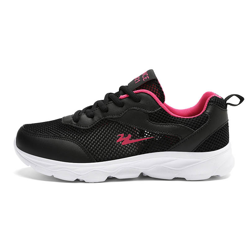 Binary Binary Cushioning Rebound Lightweight Breathable Slip Resistant Low top Running Shoes Women's Black Rose Red