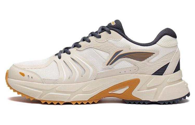 Li-Ning Li Ning Gathering Light Casual Abrasion Resistant Breathable Low top Running Shoes Men's Ecru