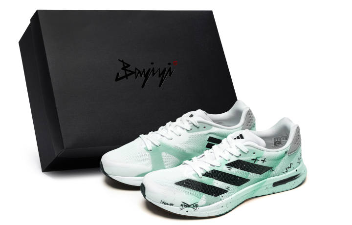 Adidas Adidas Adizero RC 4 Cushioning Abrasion Resistant Coverage Low top Running Shoes Unisex Cyan White Black
