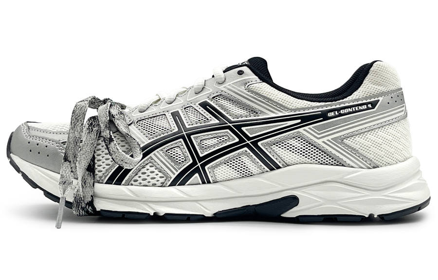 Asics Gel Contend 4 Abrasion Resistant Breathable Low top Running Shoes Men's Silver Black
