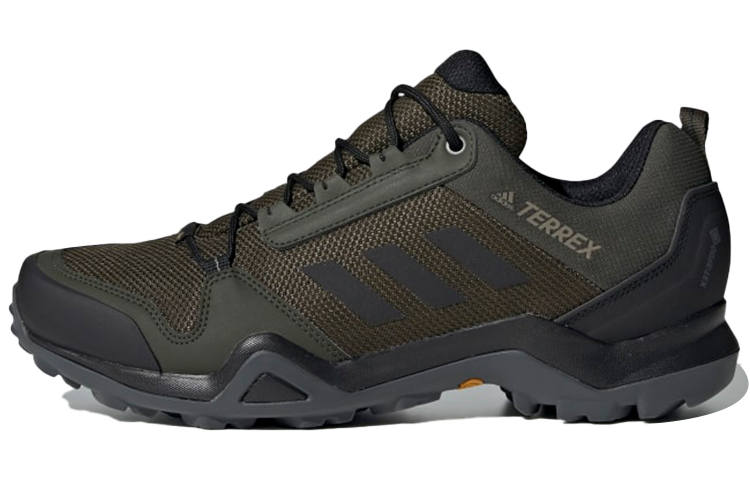 Adidas Adidas Terrex AX3 GTX Slip Resistant Abrasion Resistant Low top Outdoor Shoes Men's Green Black