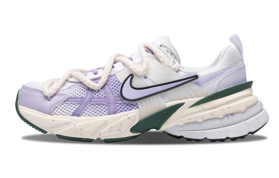 Nike Nike V2K Run Cushioning Slip Resistant Abrasion Resistant Low top Casual Running Shoes Women's White Purple