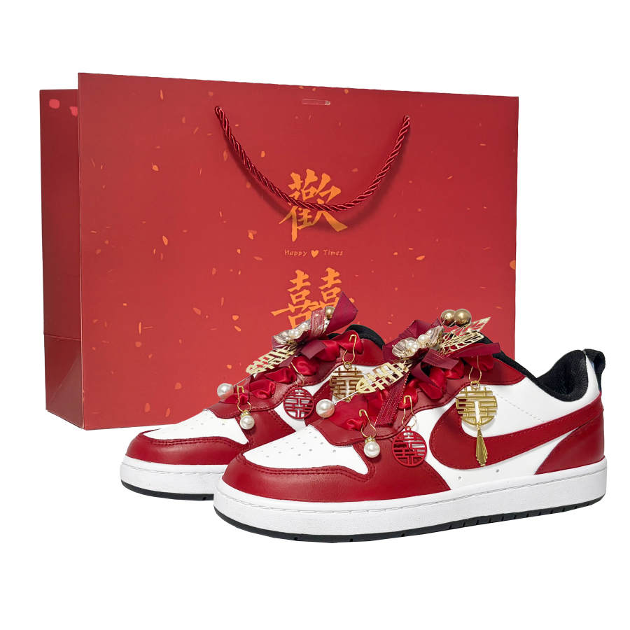 Nike Nike Court Borough Cyan Bird And Dragon And Phoenix Slip Resistant Slip Resistant Low top Kids' Skateboarding Shoes