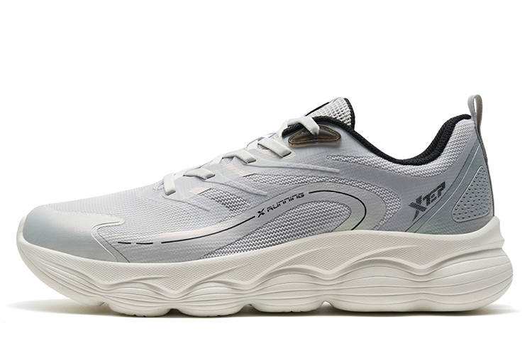 XTEP Running Shoes Men's Low Top Lunar Stone Gray/Eco Friendly Gray