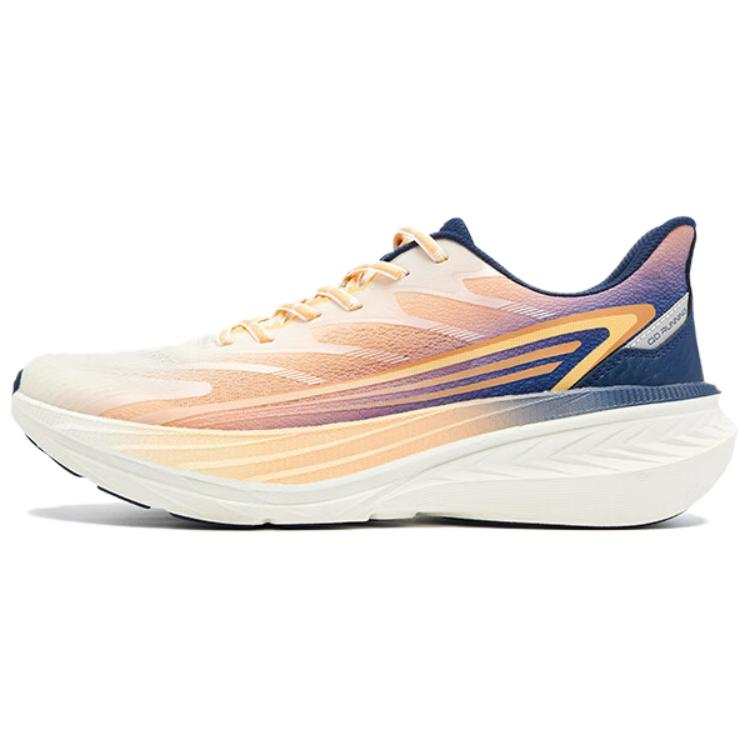 QIAODAN Breathable And Wear resistant Low top Casual Running Shoes Men's White Orange Blue