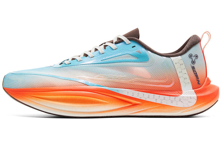 PEAK Double Breath 2.0 Running Shoes Men's Low Top Crystal Blue Neon Orange