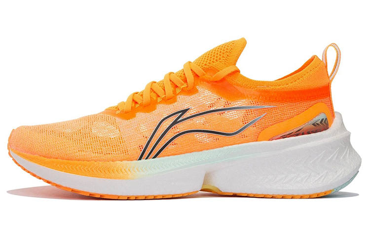Li-Ning Li Ning Feidian Discovery Running Shoes Men's Low Top Fluorescent Sweet Orange