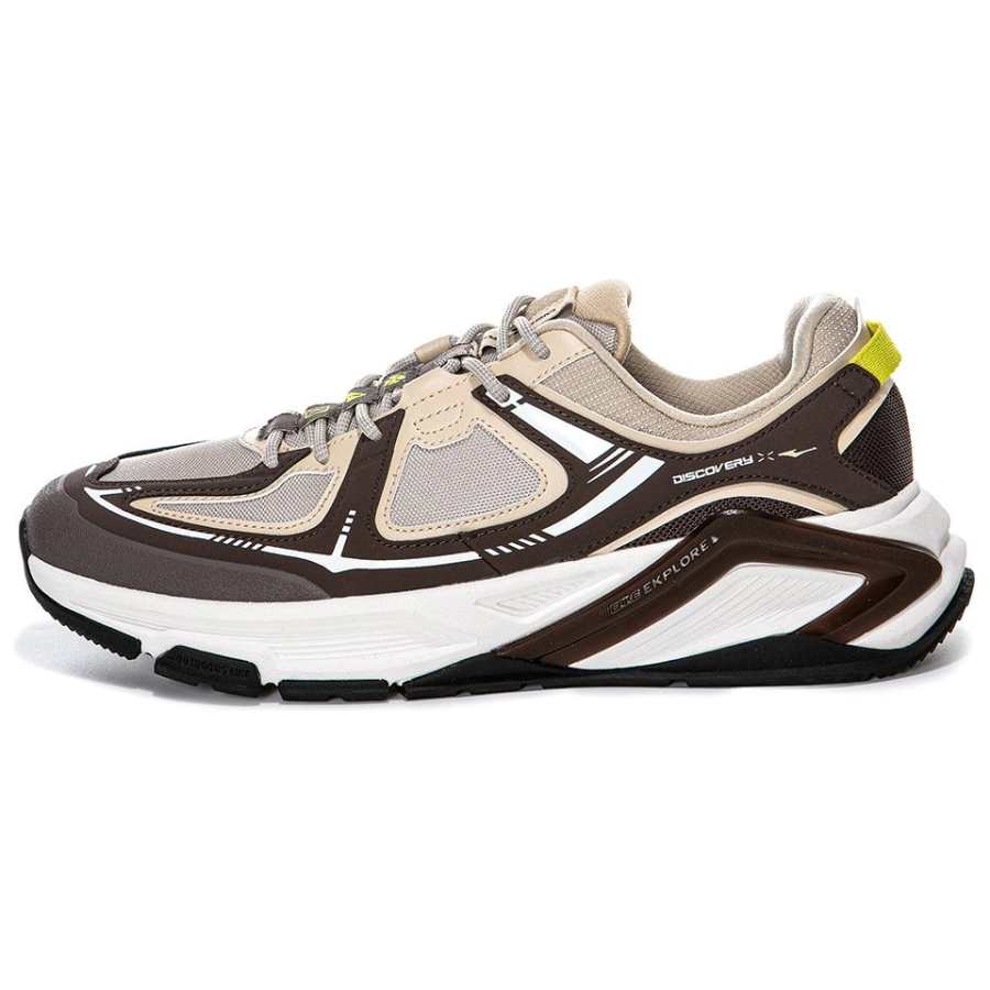 Erke Abrasion Resistant Breathable Low top Casual Running Shoes Men's Coffee Brown