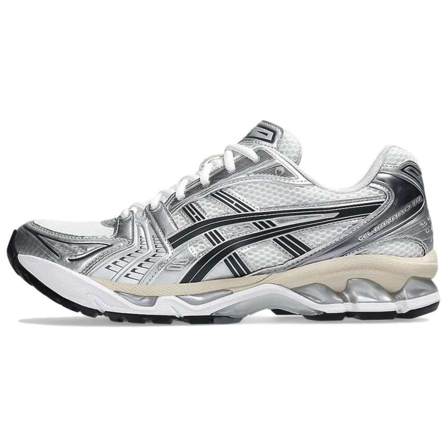 ASICS Gel Kayano 14 Mesh, Synthetic Leather Low top GEL Cushioning Gel Casual Running Shoes Unisex Silver White