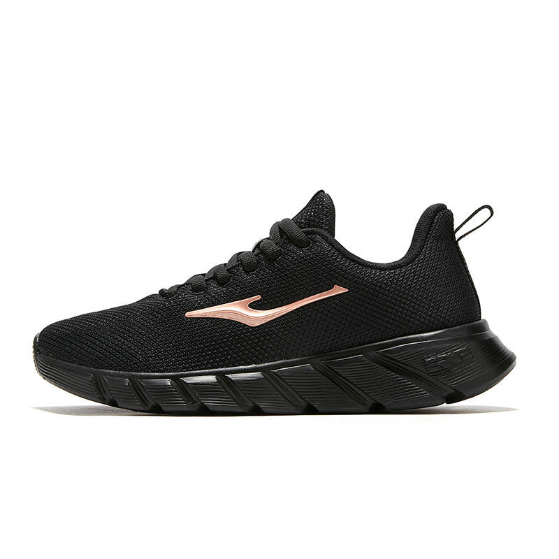 Erke Slip Resistant Cushioning Slip Resistant Cushioning Low top Running Shoes Women's Black Gold