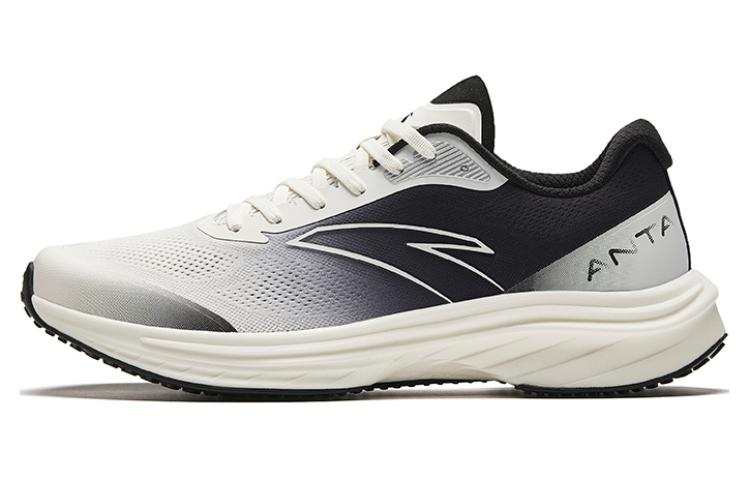 Anta Road Run Mesh Cushioning Slip Resistant Abrasion Resistant Rebound Low top Running Shoes Men's White Black