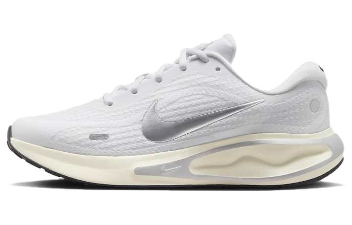 Nike Nike Journey Run Fabric Cushioning Low top Running Shoes Women's White Gray