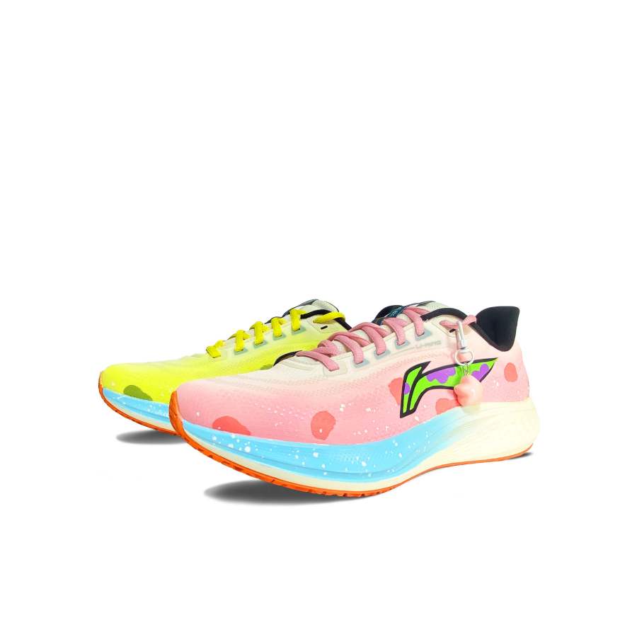 Li-Ning Li Ning Red Hare 7 Slip Resistant Abrasion Resistant Low top Casual Running Shoes Men's Pink Yellow Mismatched