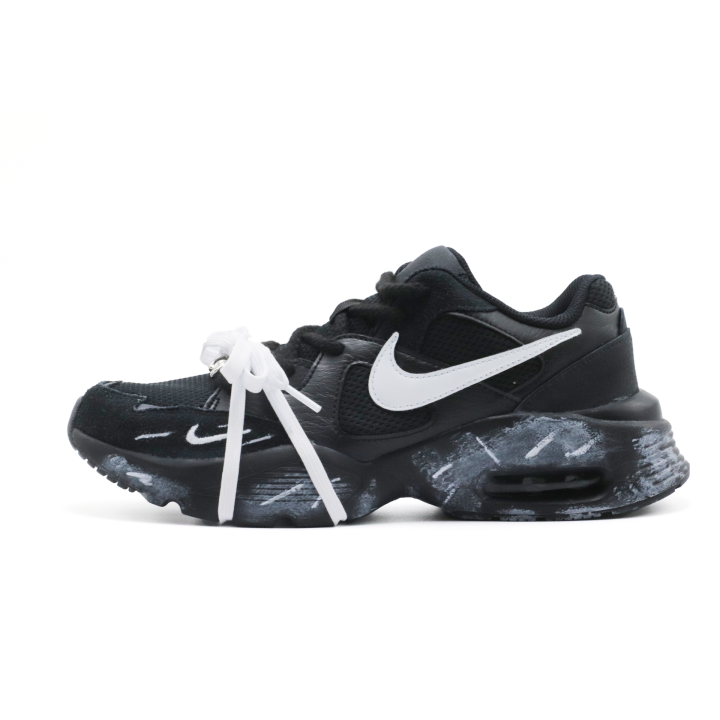 Nike Nike Air Max Fusion Mesh, Textile Slip Resistant Abrasion Resistant Low top Marathon Running Shoes Men's Black
