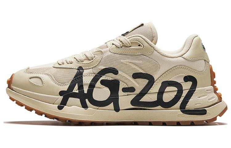 Anta Cushioning, Wear Resistant Low top Running Shoes Men's Beige Yellow Black