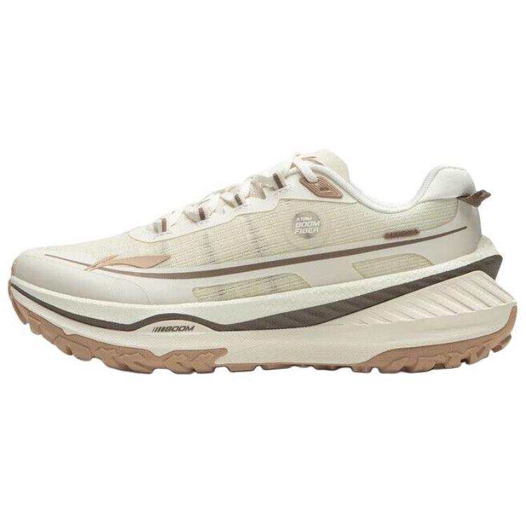 Li-Ning Li Ning De Lu Series Cushioning Slip Resistant Abrasion Resistant Rebound Low top Running Shoes Women's Ecru